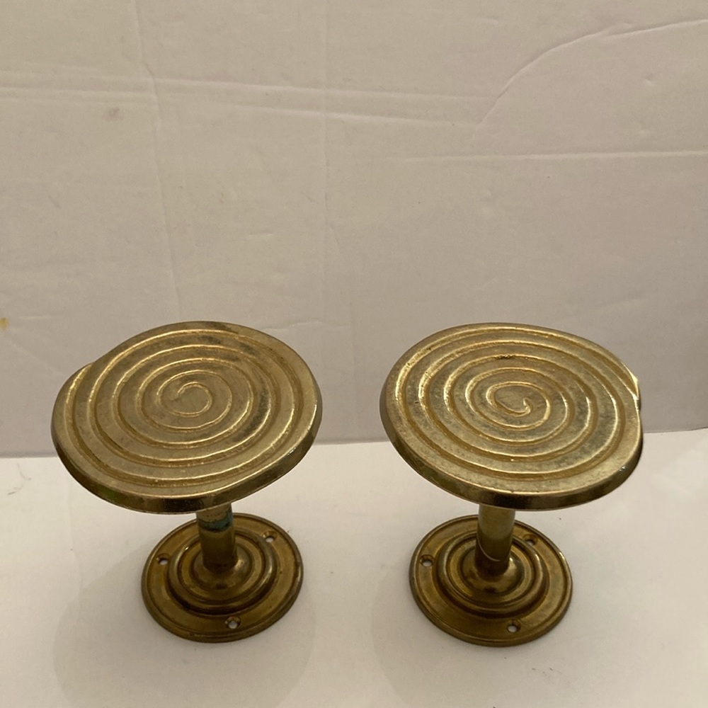 Vintage gold plated curtain pulls or could use as candle holders